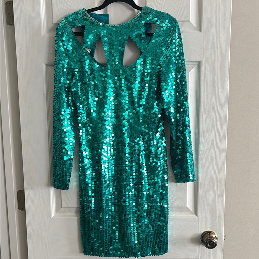 Niteline Teal Sequin Dress